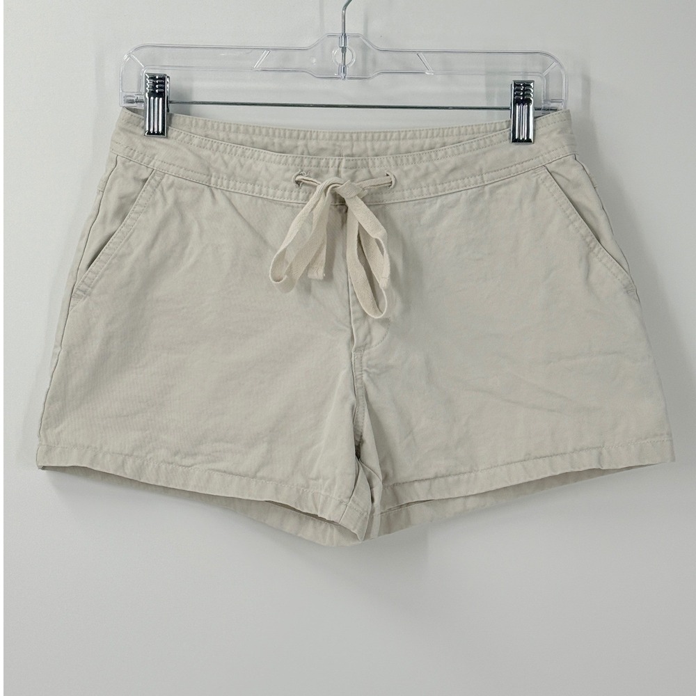 Vtg 2002 y2k Old Navy Drawstring Cargo Shorts Tan Beige Womens‎ sz 2 preppy